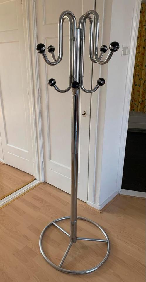 Vintage 70’s kapstok chroom, Huis en Inrichting, Woonaccessoires | Kapstokken, Gebruikt, Staande kapstok, 150 tot 200 cm, Metaal