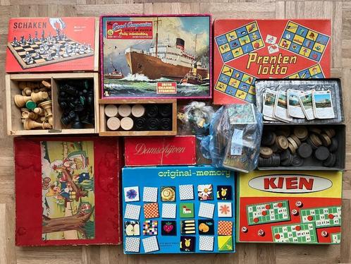 Diverse oude bord- en kaartgezelschapspellen, Hobby en Vrije tijd, Gezelschapsspellen | Overige, Gebruikt, Een of twee spelers