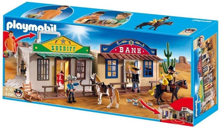 Meeneemkoffer Playmobil Western Bank & Sheriff Set 4399, Kinderen en Baby's, Speelgoed | Playmobil, Zo goed als nieuw, Complete set