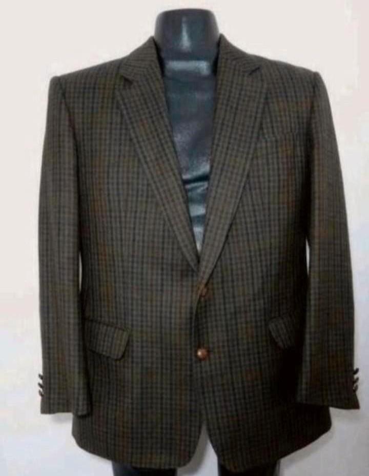 Gedessineerd 100% wollen colbert van Burberry, Kleding | Heren, Kostuums en Colberts, Zo goed als nieuw, Maat 52/54 (L), Overige kleuren