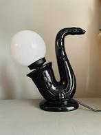 1980’s SAXOFOON Lamp Porselein, Huis en Inrichting, Ophalen of Verzenden, Zo goed als nieuw, Glas, Minder dan 50 cm