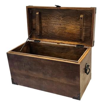 Industriële Retro Opbergkist van Hout Vintage Dekenkist beschikbaar voor biedingen