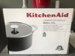 KitchenAid Stoofpan met glazen deksel 22cm - 4.5L, Ophalen of Verzenden, Nieuw, Kookpan of Snelkookpan, Keramische plaat
