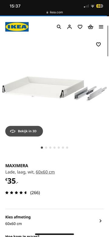 Maximera keukenlade 60x60 laag