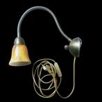 Vintage wandlamp met Marble Opaline glazen kap, Huis en Inrichting, Lampen | Wandlampen, Ophalen of Verzenden, Gebruikt, Glas