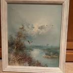 Geschilderd schilderij - Landschap met Vliegende Vogels 60x7, Ophalen