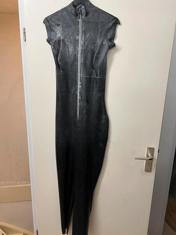 Latex mouwlozen catesuit dames, Kleding | Dames, Ondergoed en Lingerie, Overige typen, Zwart, Verzenden