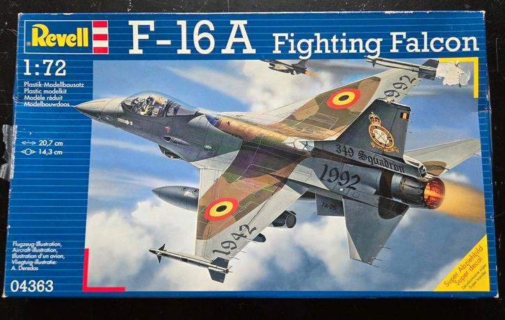 Revell F-16A Fighting Falcon 1:72 NL/BE decals, Hobby en Vrije tijd, Modelbouw | Vliegtuigen en Helikopters, Zo goed als nieuw