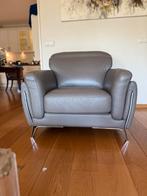 Italiaanse leren fauteuil met verstelbare hoofdsteun, Ophalen, 100 tot 125 cm, Leer, Zo goed als nieuw