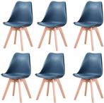 Set van 6 - Nordic middeleeuwse eetkamerstoelen - donkerblau, Verzenden, Nieuw