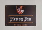 Hertog Jan liefde voor bier reclamebord van metaal wandbord, Verzamelen, Biermerken, Ophalen of Verzenden, Nieuw, Reclamebord, Plaat of Schild