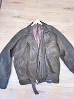 Vintage Bruin Leren Bikerjack XXL, Ophalen of Verzenden, Gedragen, Overige maten, Bruin