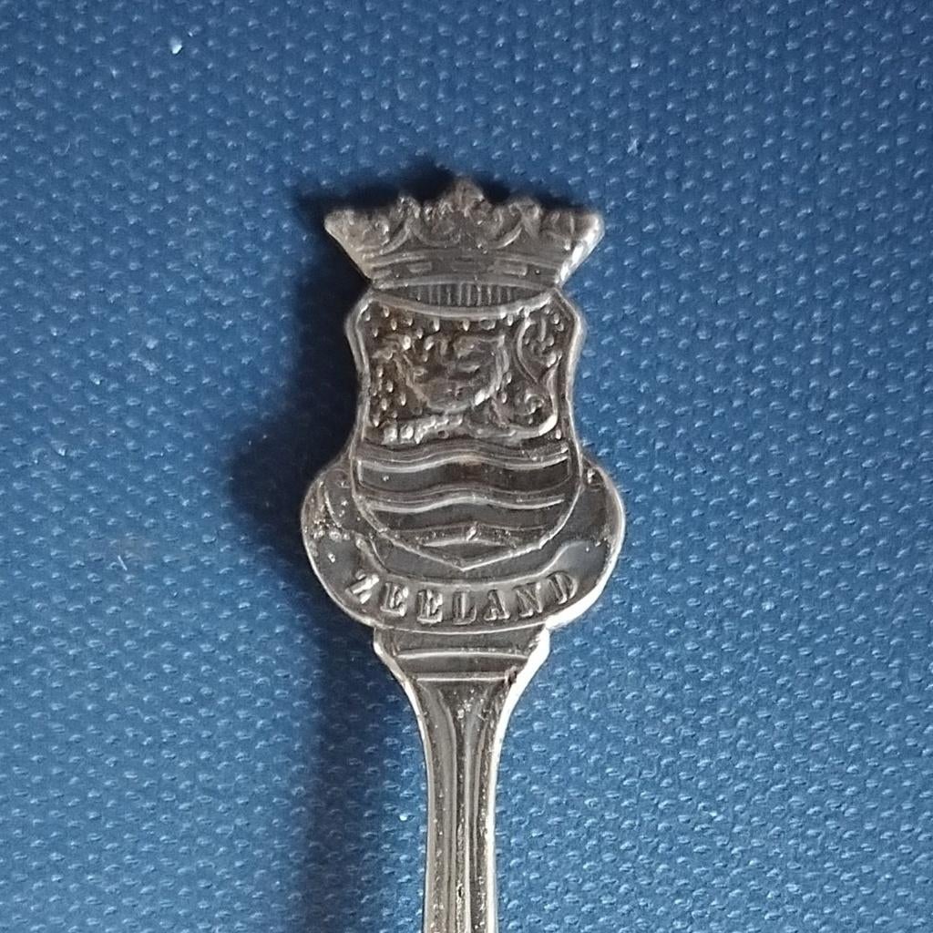verzilverd lepeltje wapen provincie Zeeland (Elwezetta), Antiek en Kunst, Antiek | Bestek, Ophalen of Verzenden