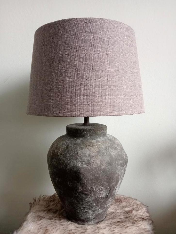Kruiklamp met lampenkap handgemaakt, Huis en Inrichting, Lampen | Tafellampen, Zo goed als nieuw, Minder dan 50 cm, Overige materialen