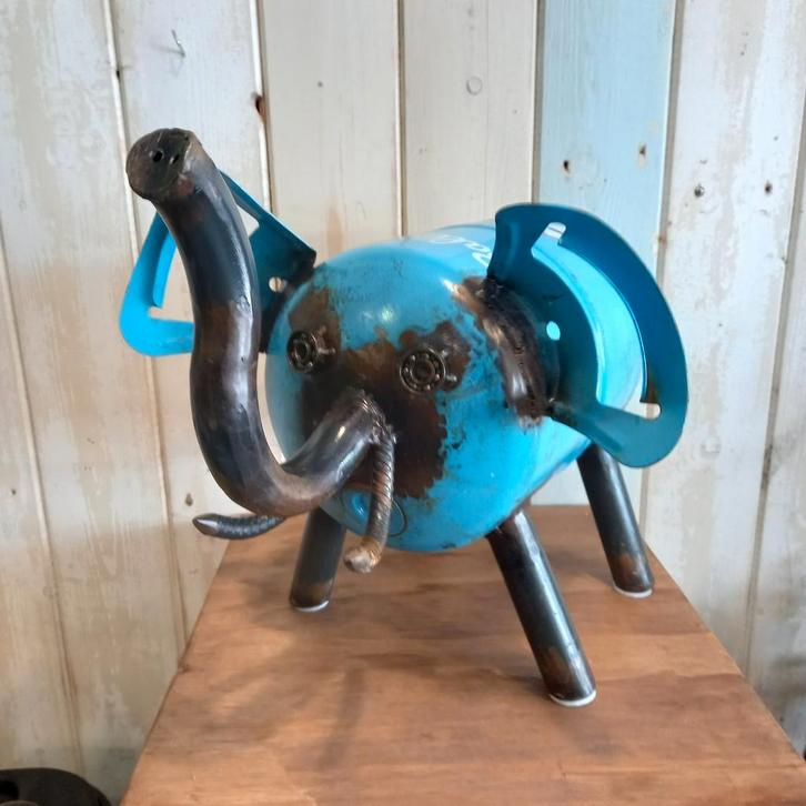 Metalen Olifant  - upcycling  - Metal-Art  - duurzaamheid, Huis en Inrichting, Woonaccessoires | Overige, Ophalen of Verzenden