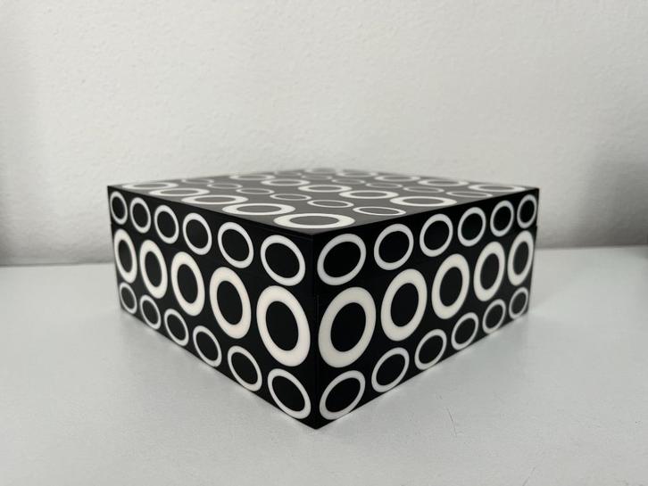Luxe decoratie box vierkant zwart/wit Circle Nieuw!, Huis en Inrichting, Woonaccessoires | Overige, Nieuw, Ophalen of Verzenden
