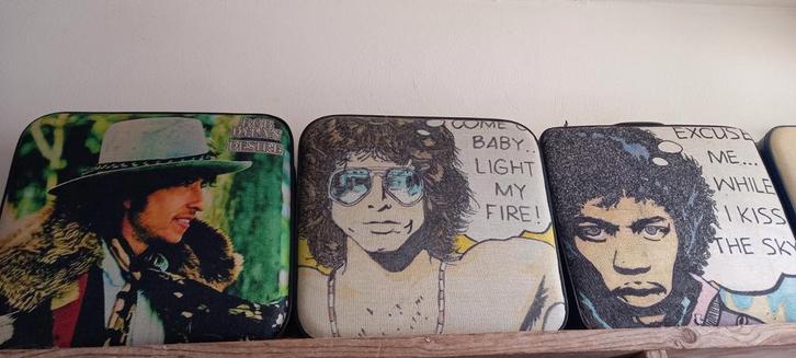 Unieke vintage retro Rock and Roll Blues thema koffer ups, Muziek en Instrumenten, Behuizingen en Koffers, Overige instrumenten