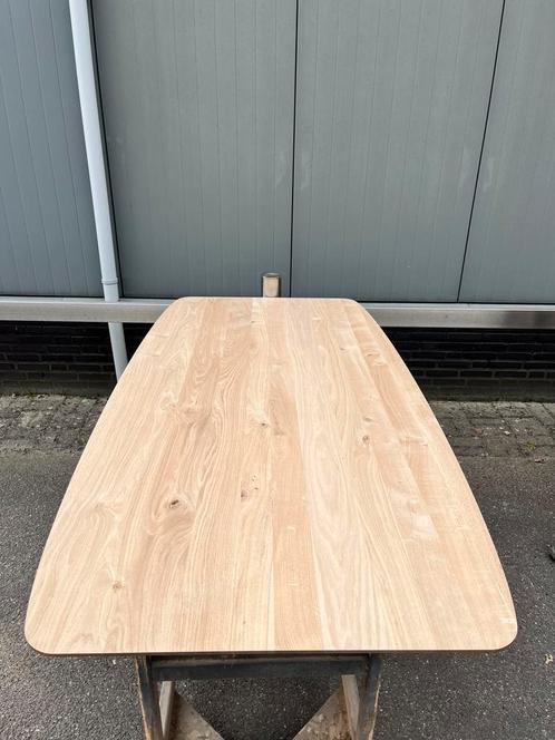 Deens ovale eettafel 200x100x3 verjongd eiken rustiek, Huis en Inrichting, Tafels | Eettafels, Nieuw, 100 tot 150 cm, 200 cm of meer