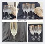 Vintage Italiaanse Champagneglazen met Gouden Rand 5 stuks, Ophalen of Verzenden, Gebruikt, Overige typen
