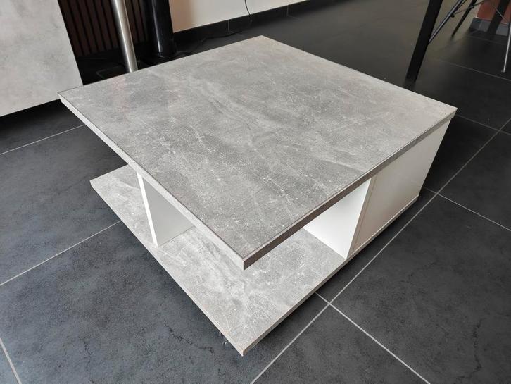 Moderne grijze salontafel betonlook, Huis en Inrichting, Tafels | Salontafels, Minder dan 50 cm, 50 tot 100 cm, 100 tot 150 cm