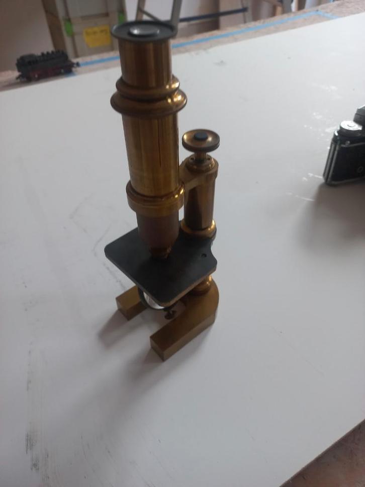 Antieke Messing Microscoop, Antiek en Kunst, Antiek | Gereedschap en Instrumenten, Ophalen of Verzenden