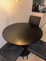 Jysk Ringsted ronde eettafel zwart, Ophalen, Zo goed als nieuw, Rond, 100 tot 150 cm