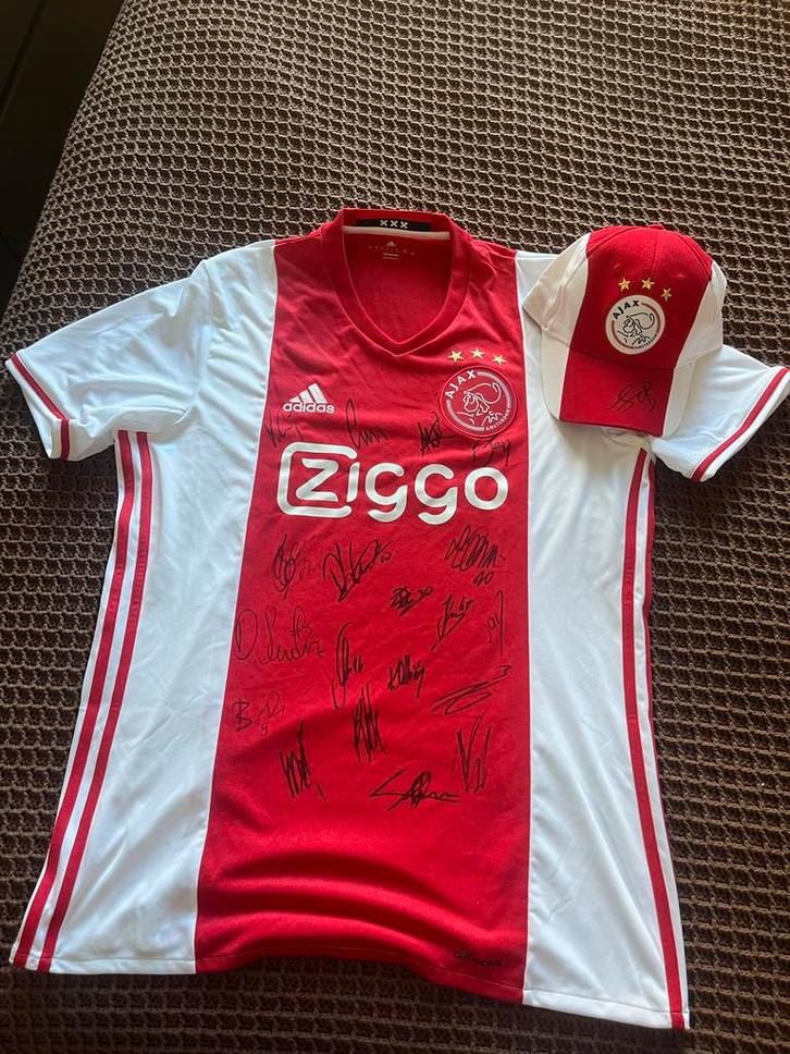 Gesigneerd Ajax shirt 2017-2018 - Uniek verzamelstuk!, Sport en Fitness, Voetbal, Gebruikt, Shirt, Maat L, Ophalen of Verzenden