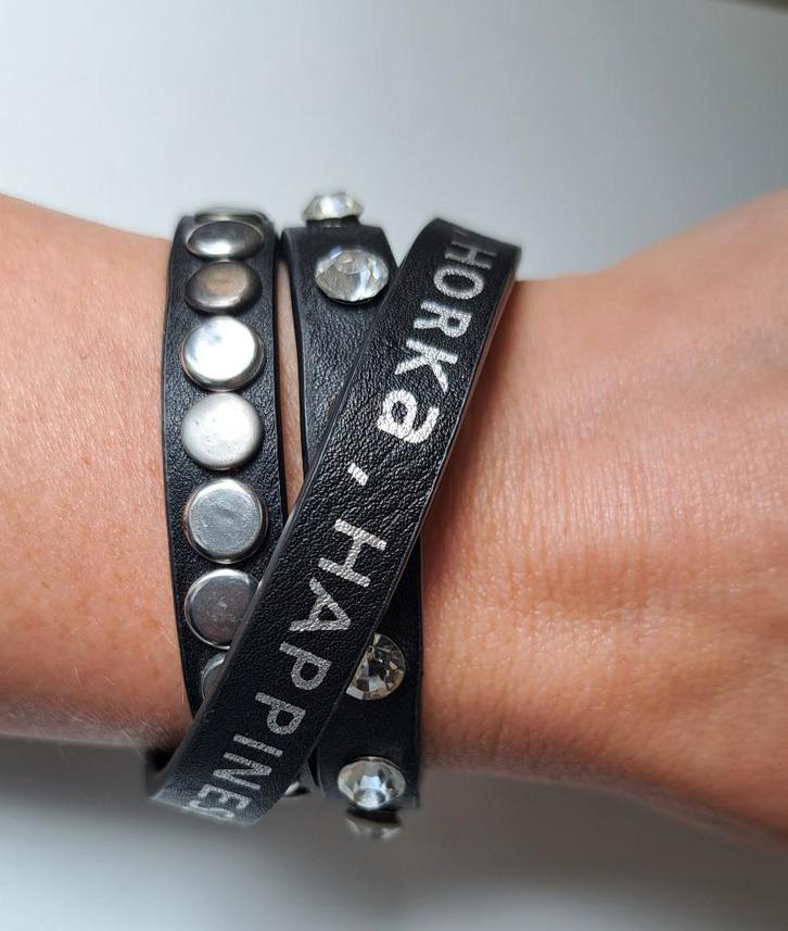 Horka paarden armband (studs, bling & tekst) zgan, Dieren en Toebehoren, Paardrijkleding, Zo goed als nieuw, Dames, Kinderen, Overige typen