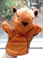 Handpop tijger van IKEA zacht velours geborduurde ogen, Ophalen of Verzenden, Zo goed als nieuw, Overige typen