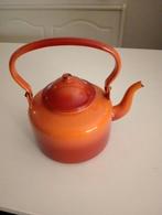 Emaille Fluitketel Jaren 60 - Oranje, Ophalen of Verzenden