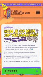 4x Weekend + Camping tickets, Tickets en Kaartjes, Drie personen of meer