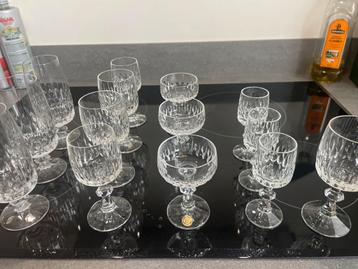 Antieke Kristallen Glazen Set (13 stuks) beschikbaar voor biedingen