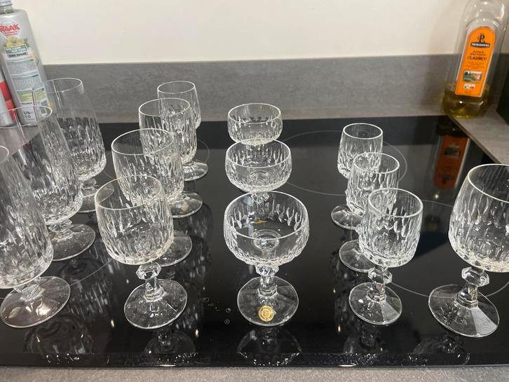 Antieke Kristallen Glazen Set (13 stuks), Antiek en Kunst, Antiek | Glas en Kristal, Ophalen of Verzenden