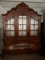 Antiek noten vitrinekast, Huis en Inrichting, Kasten | Vitrinekasten, Ophalen, Zo goed als nieuw, 25 tot 50 cm, 150 tot 200 cm