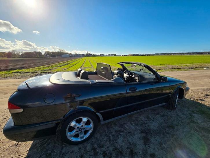 Saab 9-3 2.0 T Cabrio 2001 Zwart, Auto's, Saab, Particulier, Saab 9-3, Benzine, D, Cabriolet, Handgeschakeld, Origineel Nederlands
