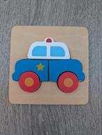 Houten puzzel met auto - 5 stukjes, Gebruikt, Ophalen of Verzenden, Van hout, Minder dan 10 stukjes