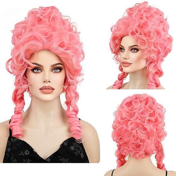 Marie Antoinette pruik zoet roze kort met krullen, Sieraden, Tassen en Uiterlijk, Uiterlijk | Haarverzorging, Nieuw, Pruik of Haarverlenging