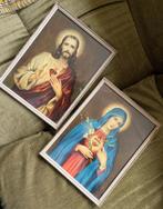 Twee lijstjes schilderij met Maria en Jezus, Ophalen of Verzenden, Zo goed als nieuw, Overige typen, Christendom | Katholiek