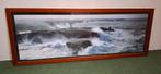 Foto met lijst De kracht van de zee met vuurtoren 99x38 cm., Ophalen of Verzenden, Zo goed als nieuw, Foto of Poster, Minder dan 50 cm