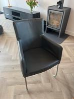 6 Leren Eetkamerstoelen op Wieltjes - Keurige Staat, Huis en Inrichting, Stoelen, Ophalen, Overige kleuren, Leer, Zo goed als nieuw
