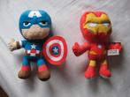Marvel Knuffel Poppen Iron Man & Captain America 30cm hoog, Ophalen of Verzenden, Gebruikt