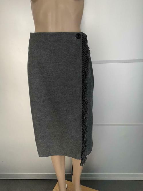 G88 NIEUW: Susskind:mt. S=36 overslag-rok grijs, Kleding | Dames, Rokken, Nieuw, Maat 36 (S), Grijs, Onder de knie, Ophalen of Verzenden