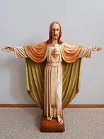 Groot Heilig Hart beeld incl. originele ophangplank + lampje, Antiek en Kunst, Ophalen