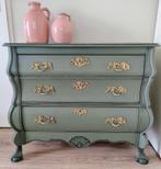 Olijfgroen Buikkastje met klep en bloemenprint, Ophalen, 25 tot 50 cm, 50 tot 100 cm, Minder dan 100 cm