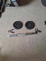 halterstang met 2 schijven van 2 kilo met klem, Ophalen of Verzenden, Halterset