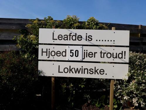 Uniek Fries jubileumbord te huur, Hobby en Vrije tijd, Feestartikelen | Verhuur, Zo goed als nieuw, Verjaardag, Ophalen