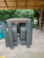 Houten hoge tuintafel met 4 krukken, Tuin en Terras, Tuintafels, Ophalen, Gebruikt, Rechthoekig, Hout