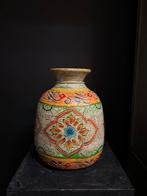Originele oude Melkpot handbeschilderd, waterkruik vaas, Ophalen of Verzenden