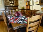 Robuuste eiken uitschuiftafel + 6 stoelen, Huis en Inrichting, Tafels | Eettafels, Ophalen, Gebruikt, Eikenhout, 200 cm of meer