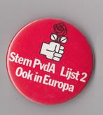 PVDA Lijst 2 Europa Politieke Partij button, Verzamelen, Gebruikt, Niet vindbaar, Niet vindbaar, Speldje of Pin